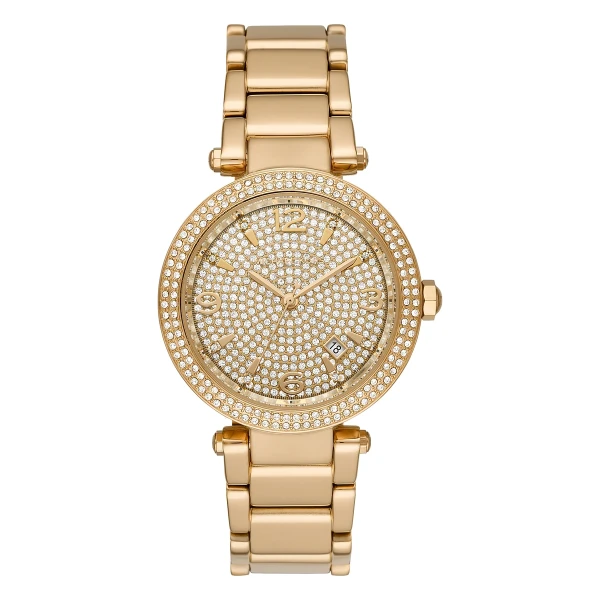 Michael Kors Parker Pavé 38 mm Quartz Guldfärgad Stållänk Guld