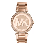 Michael Kors Parker Pavé Quartz Roséguldfärgad Stållänk Rosa