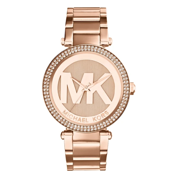 Michael Kors Parker Pavé Quartz Roséguldfärgad Stållänk Rosa