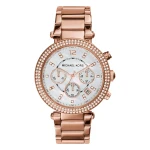 Michael Kors Parker Quartz Kronograf Roséguldfärgad Stållänk Vit