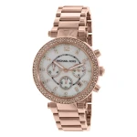 Michael Kors Parker Quartz Kronograf Roséguldfärgad Stållänk Vit