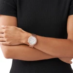 Michael Kors Parker Quartz Kronograf Roséguldfärgad Stållänk Vit