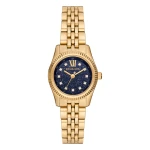 Michael Kors Quartz Guldfärgad Stållänk Blå