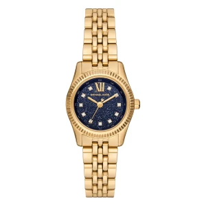 Michael Kors Quartz Guldfärgad Stållänk Blå