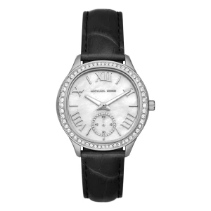 Michael Kors Sage Pavé Quartz Läderarmband Vit Pärlemor