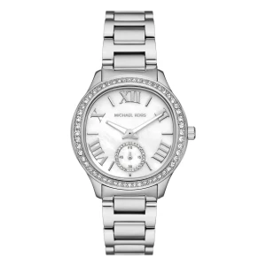 Michael Kors Sage Pavé Quartz Stållänk Vit Pärlemor