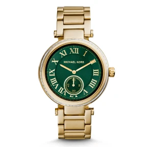 Michael Kors Skylar Quartz Guldfärgad Stållänk Grön
