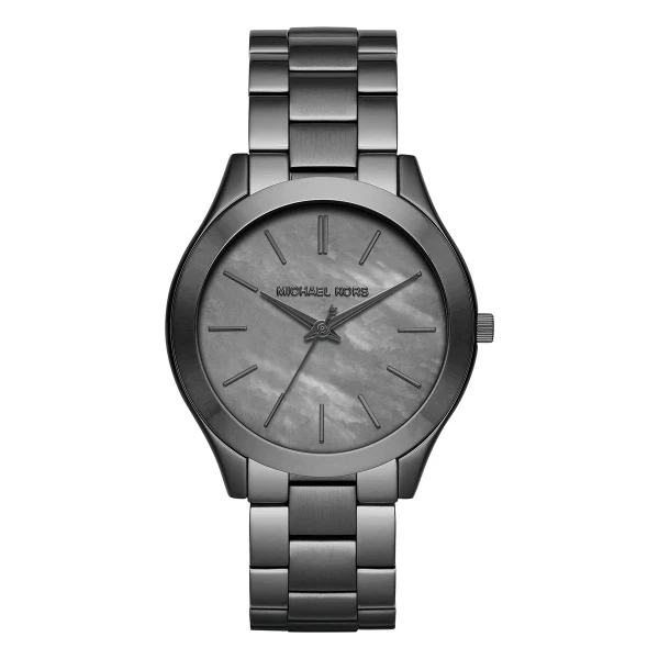 Michael Kors Slim Runway Quartz Grå Stållänk Grå Pärlemor
