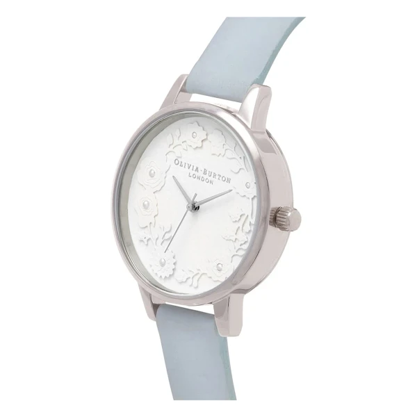 Olivia Burton Artisan Dial Quartz Läderarmband Vit