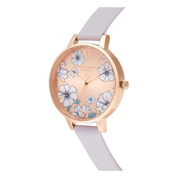 Olivia Burton Groovy Blooms Quartz Roséguldfärgad Läderarmband Roséguld