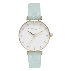 Olivia Burton Queen Bee 30 mm Quartz Guldfärgad Läderarmband Vit
