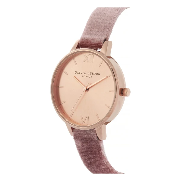 Olivia Burton Sunray Dial Quartz Roséguldfärgad Syntetläderarmband Rosa