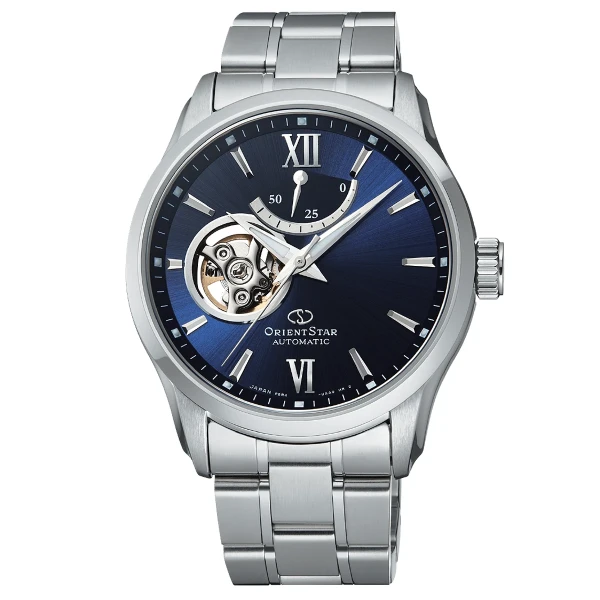 Orient Star Open Heart Automatic Stållänk Blå