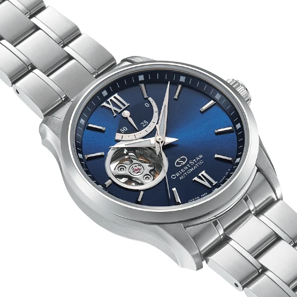 Orient Star Open Heart Automatic Stållänk Blå