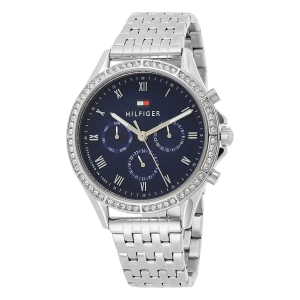 Tommy Hilfiger Ari Quartz Multifunktion Kristaller Stållänk Blå