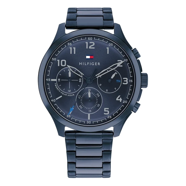 Tommy Hilfiger Asher Quartz Multifunktion Blåtonad Stållänk Blå