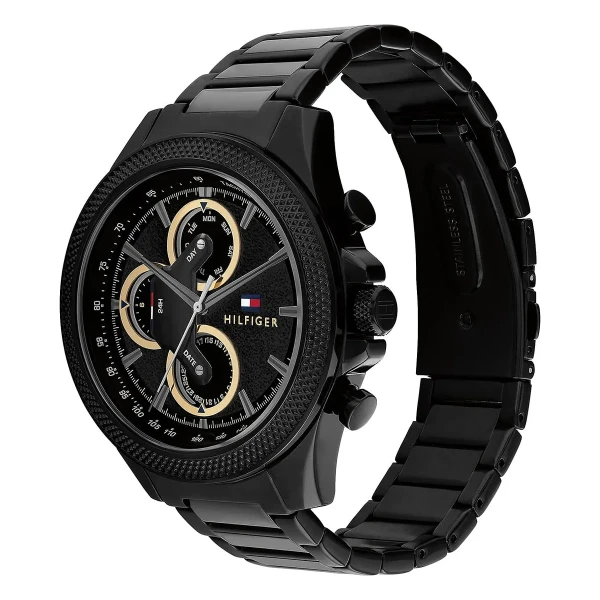 Tommy Hilfiger Clark Quartz Multifunktion Svarttonad Stållänk Svart