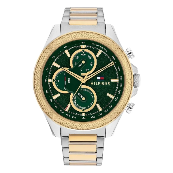 Tommy Hilfiger Clark Quartz Multifunktion Tvåfärgad Stållänk Grön