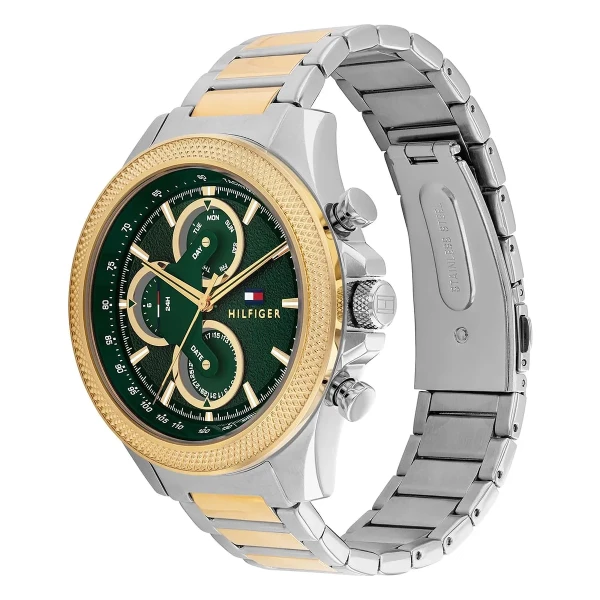 Tommy Hilfiger Clark Quartz Multifunktion Tvåfärgad Stållänk Grön