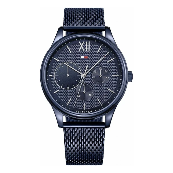 Tommy Hilfiger Damon Quartz Multifunktion Blåtonad Milaneselänk Blå