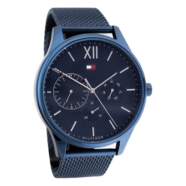 Tommy Hilfiger Damon Quartz Multifunktion Blåtonad Milaneselänk Blå