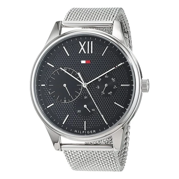 Tommy Hilfiger Damon Quartz Multifunktion Milaneselänk Svart
