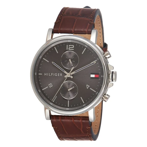 Tommy Hilfiger Daniel Quartz Multifunktion Läderband Grå