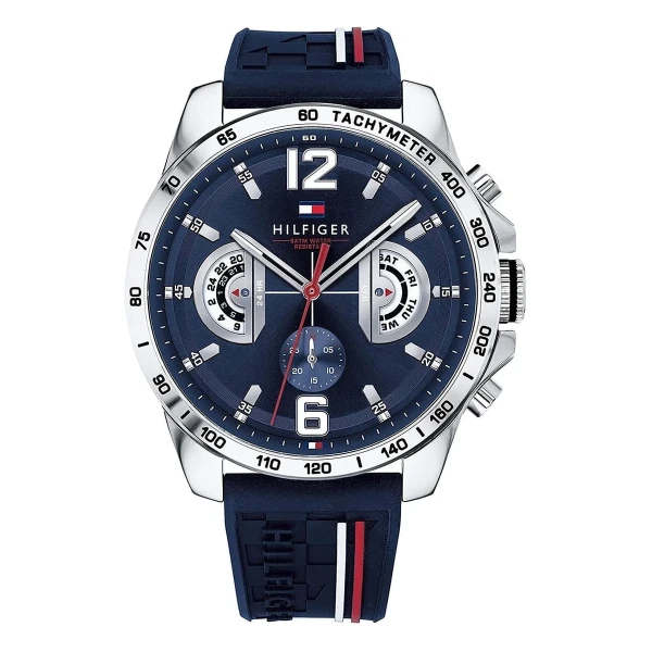 Tommy Hilfiger Decker Quartz Multifunktion Silikonarmband Blå