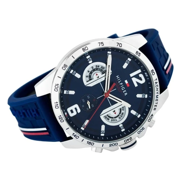 Tommy Hilfiger Decker Quartz Multifunktion Silikonarmband Blå