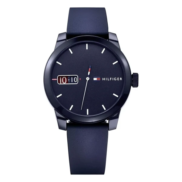 Tommy Hilfiger Denim Quartz Skivvisning Silikonarmband Blå