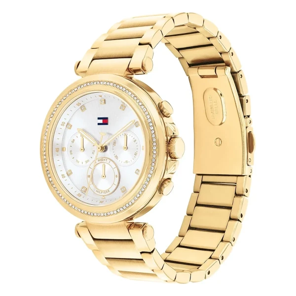 Tommy Hilfiger Emily Quartz Multifunktion Kristaller Guldfärgad Stållänk Silver