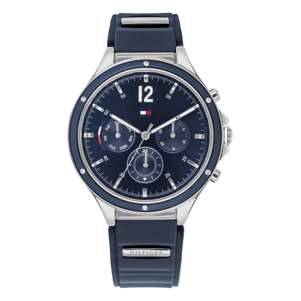 Tommy Hilfiger Eve Quartz Multifunktion Silikonarmband Mörkblå