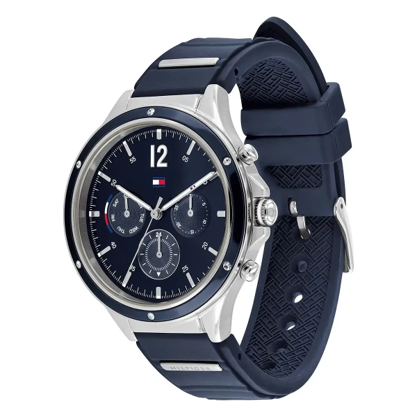 Tommy Hilfiger Eve Quartz Multifunktion Silikonarmband Mörkblå