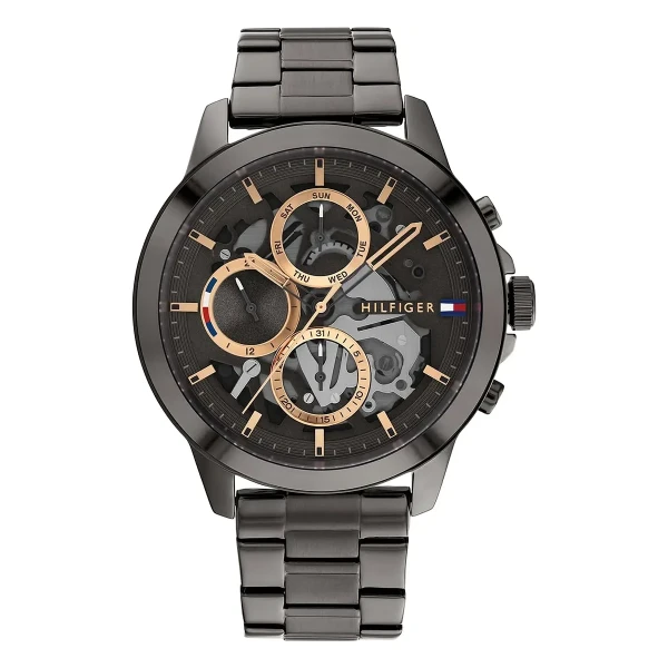 Tommy Hilfiger Henry Quartz Multifunktion Open Heart Gråtonad Stållänk Grå