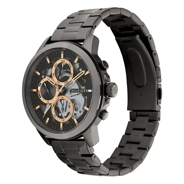 Tommy Hilfiger Henry Quartz Multifunktion Open Heart Gråtonad Stållänk Grå