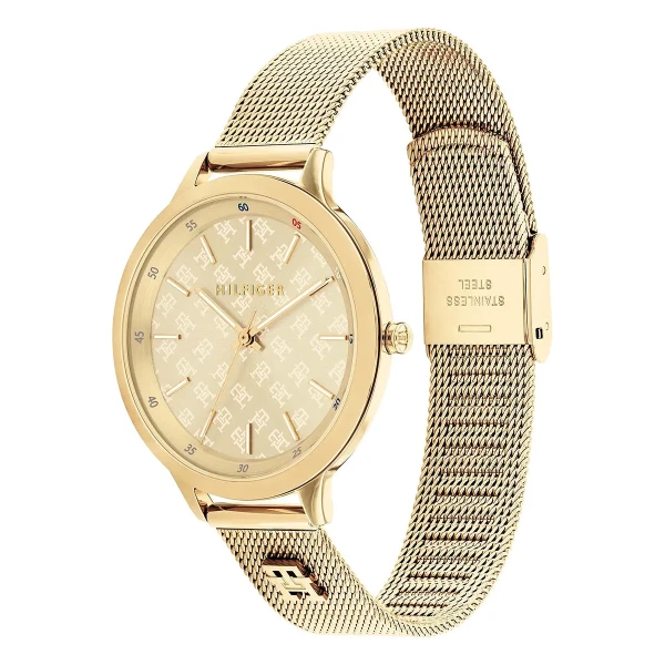 Tommy Hilfiger Iris Quartz Guldfärgad Milaneselänk Guld