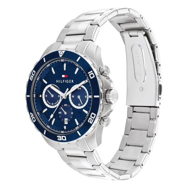 Tommy Hilfiger Jordan Quartz Dual Time Stållänk Blå