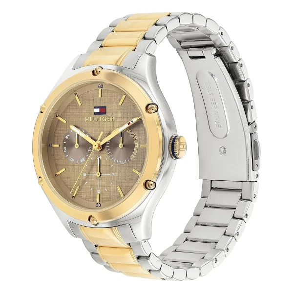 Tommy Hilfiger Lexi Quartz Multifunktion Tvåfärgad Stållänk Brun