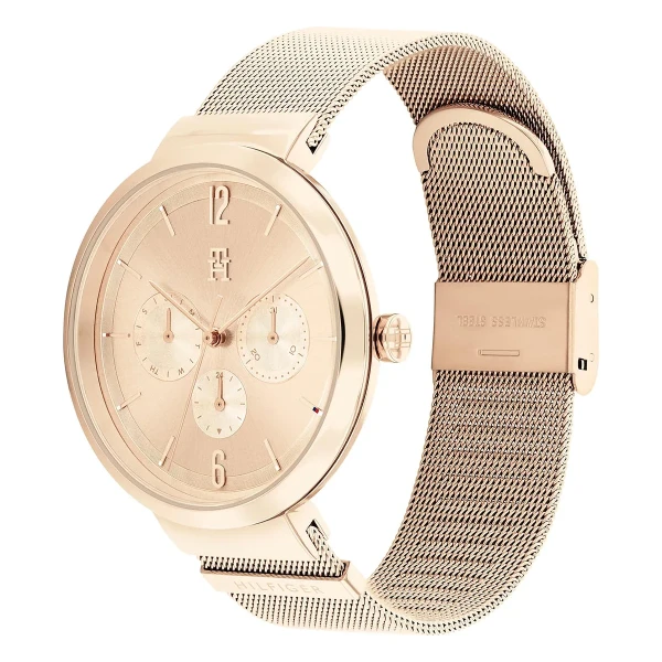 Tommy Hilfiger Lidia Quartz Multifunktion Roséguldfärgad Mesharmband Roséguld