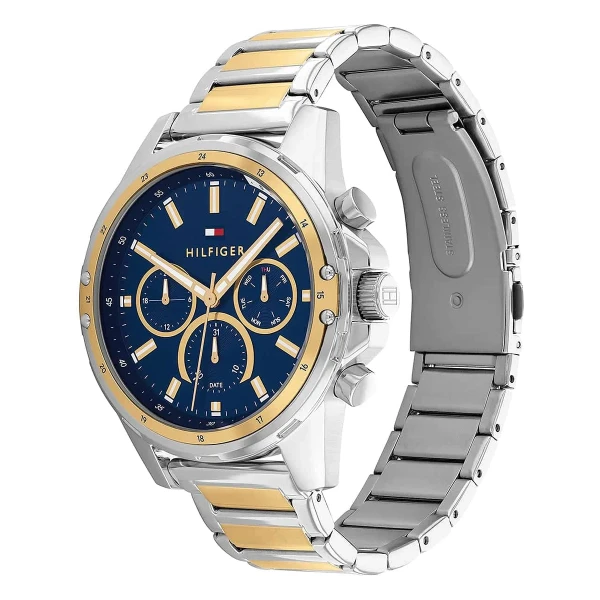 Tommy Hilfiger Mason Quartz Multifunktion Tvåfärgad Stållänk Blå