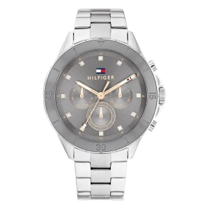 Tommy Hilfiger Mellie Quartz Multifunktion Kristaller Stållänk Grå