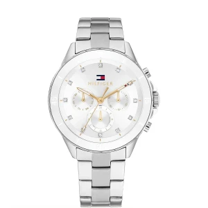 Tommy Hilfiger Mellie Quartz Multifunktion Kristaller Stållänk Vit