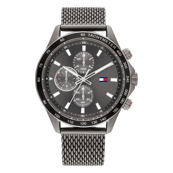 Tommy Hilfiger Miles Quartz Dual Time Gråtonad Mesharmband Grå