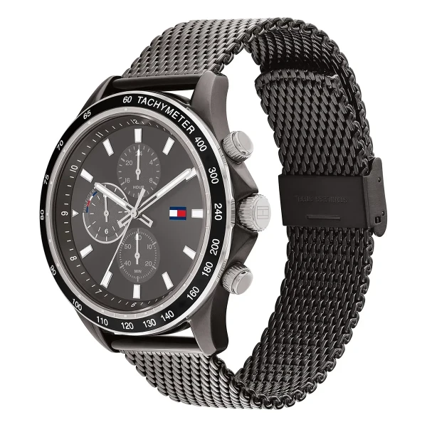 Tommy Hilfiger Miles Quartz Dual Time Gråtonad Mesharmband Grå