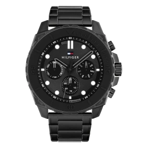 Tommy Hilfiger Morgan Quartz Multifunktion Svarttonad Stållänk Svart