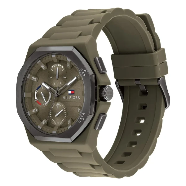 Tommy Hilfiger Neo Quartz Multifunktion Silikonarmband Grön