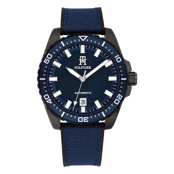 Tommy Hilfiger TH85 Carbon Automatic Silikonarmband Blå