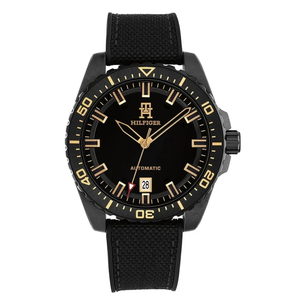 Tommy Hilfiger TH85 Carbon Automatic Silikonarmband Svart