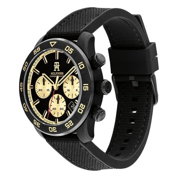 Tommy Hilfiger TH85 Carbon Chronograph Textilarmband Svart