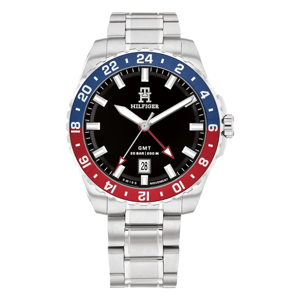 Tommy Hilfiger TH85 GMT Swiss Quartz Stållänk Svart